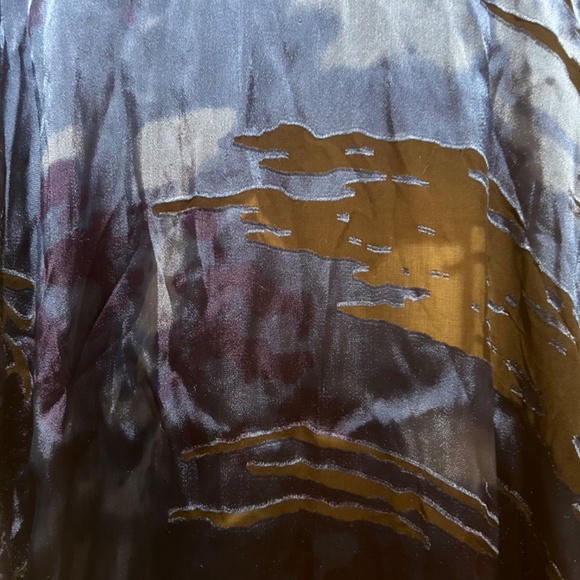 Chicos-Art to Wear Blue Silk Blend Burnout Open Cardigan/Kimono Sz 2 (Large) - Picture 7 of 10